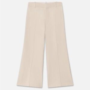 Frame Womens Le Crop Palazzo Trousers in Bone